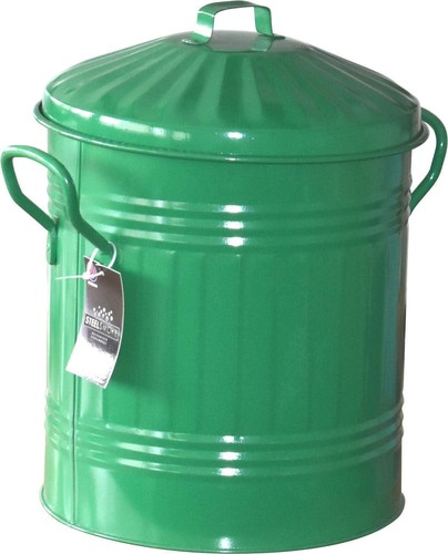 Litre green mini metal bin - 13,