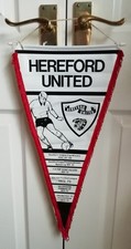 Vintage football pennant Hereford United 1952-1974 Celebrating FA Cup and League
