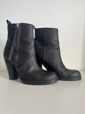 Acne Studio Pistol 4Inch Zip up Heeled Boots Size EU40 BLACK Good Condition