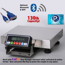 130LBS×0.005lb Bench Scale/Postal-Shipping Scale with 16″ x 12″ SS