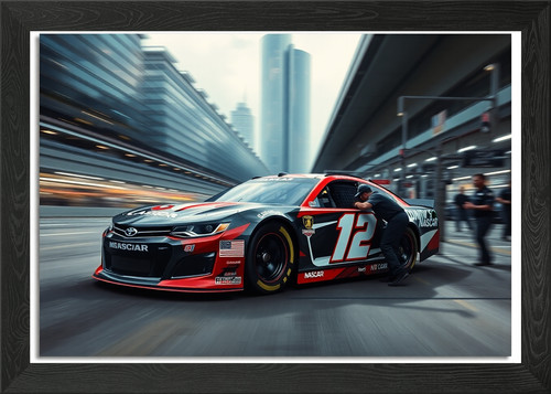 Nascar stock car pit framed - car,