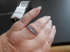 9ct  Tanzanite Marquise 7 stone Ring..yellow gold....very pretty