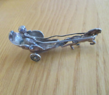 AUSTRO HUNGARIAN SMALL SILVER  HORSE DRAWN CHARIOT  MINIATURE 33.7 GRMS