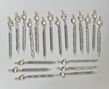 20 x vintage Glass Candy Twist Pencil Prism + Glass Octagons Chandelier Spares 