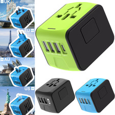 Universal Travel Adaptor 4 USB Ports Multi-plug Type C Fast Charger Plug Adapter
