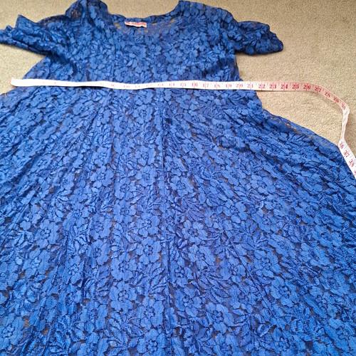 True vintage blue lace - blue, dress