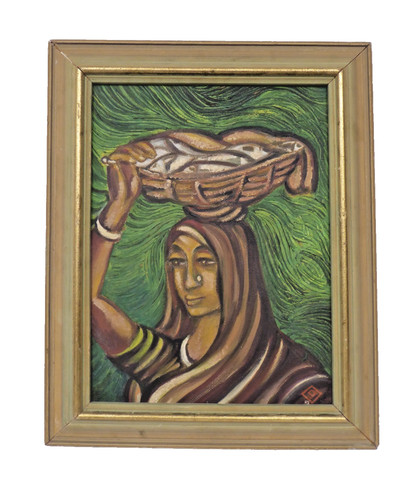 Vintage signed oil - oil, painting