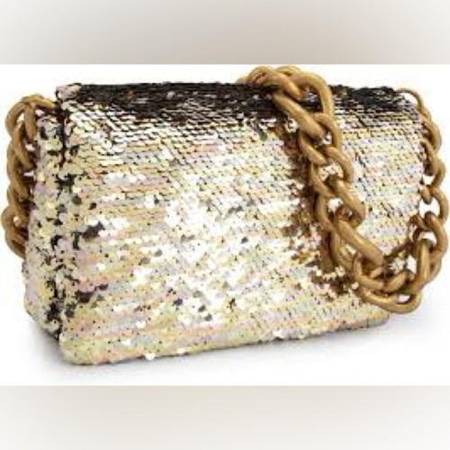 Zara gold sequin clutch - gold,