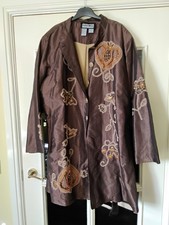 Chocolate  brown Indigo Moon  decorated  jacket Size 2XL