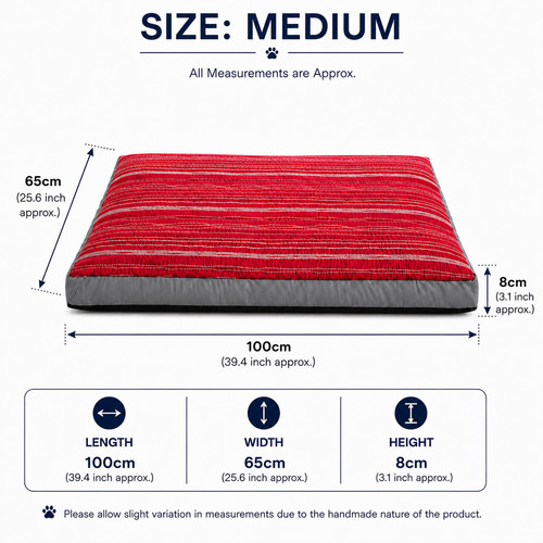 Premium red stripe box dog - premium, bed