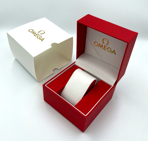 Omega red leatherette watch - leatherette,