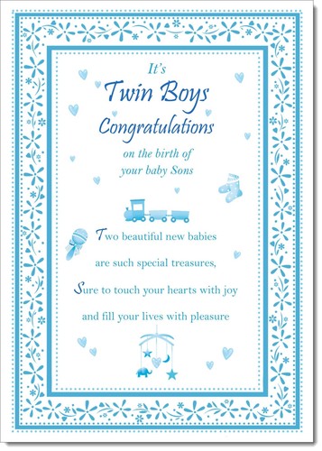 Doodlecards new baby twins - new,