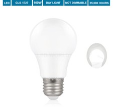 GLS Screw 100W Daylight LED GLS Bulbs 13W/16W = 100W ES E27 6500K Long Life