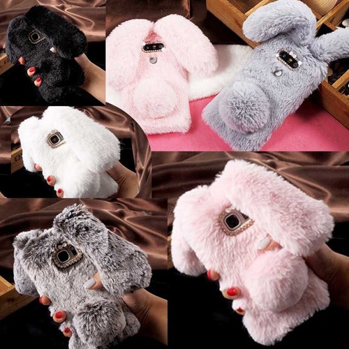 Rabbit plush fluffy phone case - fluffy,
