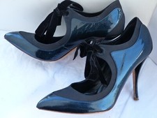 Rupert Sanderson/DESIGNER Women's Navy Mary Jane's heel shoes/size UK5.5/38.5