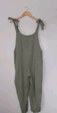 QVC Izabel London Tie Shoulder Cropped Length Jumpsuit Button Detail Size 12 NEW