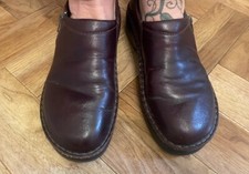 Naot Brown Leather Womens Shoes Loafers Sz 37 Small Side Zip Mule Slight Wedge