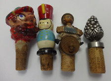 Vintage Wine Bottle Tops Novelty Set 4 Mixed Design Breweriana Stopper Handmade