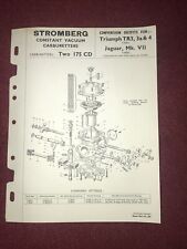 Jb23- STROMBERG CONSTANT VACUUM CARBURETTERS Two 175 CD TRIUMPH TR3, 3a & 4 Etc.