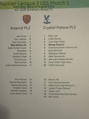 Arsenal crystal palace under - v,