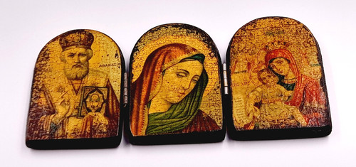 Vtg triptych greek - greek, icons