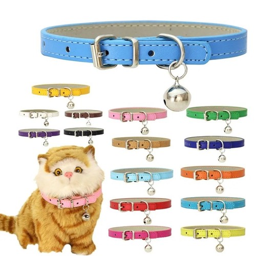 Cat collar leather with - cat, pu
