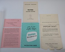 Vintage Ultra Television 1950's Instruction Book Installation Manual & Guarantee