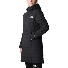 The North Face Belleview Stretch Womens Down Parka Jacket Black Hooded Coat