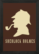Sherlock Holmes Silhouette Framed Wall Art Poster Canvas Print Picture