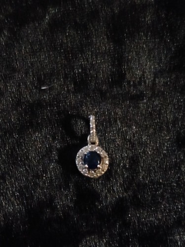 Sterling faux sapphire - 5/8",