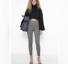 Zara High Waist Plaid Check