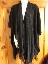 M&S Black Tasselled Shawl/Wrap