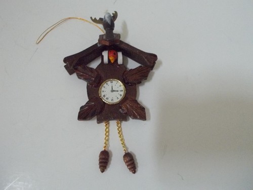 Vtg wooden mini cuckoo clock - cuckoo,