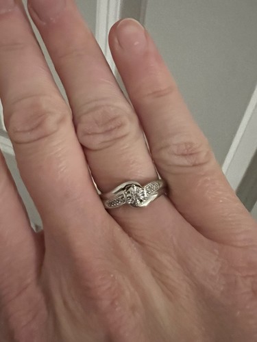 White gold diamond ring - gold,