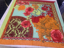 RETRO CORNELIA JAMES COLOURFUL FLORAL SCARF 33 X 34.5 INS