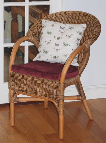 Rattan bedroom chair chestnut - chair,