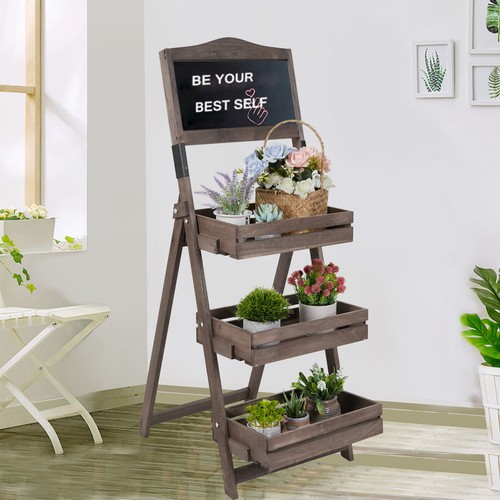 Tier wooden plant stand - 3-tier, with