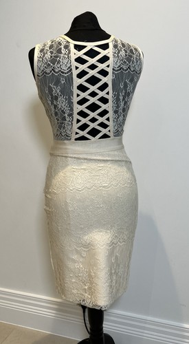House cream lace dress m - cream,