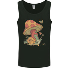 A Snail Playing the Banjo Under a Mushroom Mens Vest Tank Top