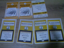 7  BOSTON UNITED HOME FOOTBALL PROGRAMMES 1962-68  ALL DIFFERENT