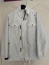 Ladies White/Grey Pinstripe