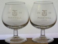 Martell Cognac Vintage Miniature Brandy Balloon Snifter Glass Set Of 2