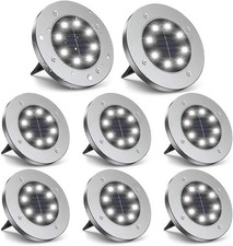 8Pack Solar Power LED Decking Lights Ground Floor Outdoor Garden Lawn Path Lamp