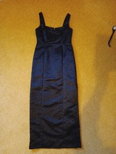 Black Satin Cocktail Dress, Size 12, Fully Lined