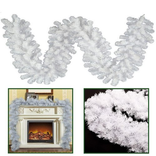 9ft white christmas garland - christmas,