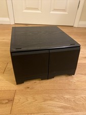 Vintage black ash effect CD storage 2 drawer cabinet unit holds 40 CDs