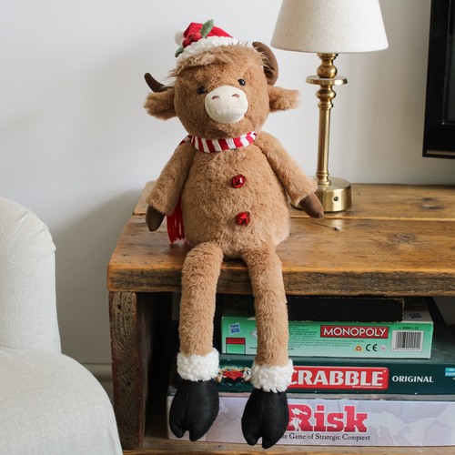 Plush seated highland cow - plush,