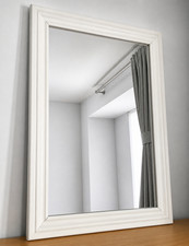 Large White Framed Wall Mirror
