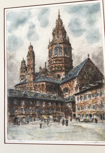 19th century etching - 19th, signed