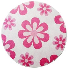 Dolls House Flower Rug Pink Modern Bedroom Nursery Floor Mat Printed Card 1:12